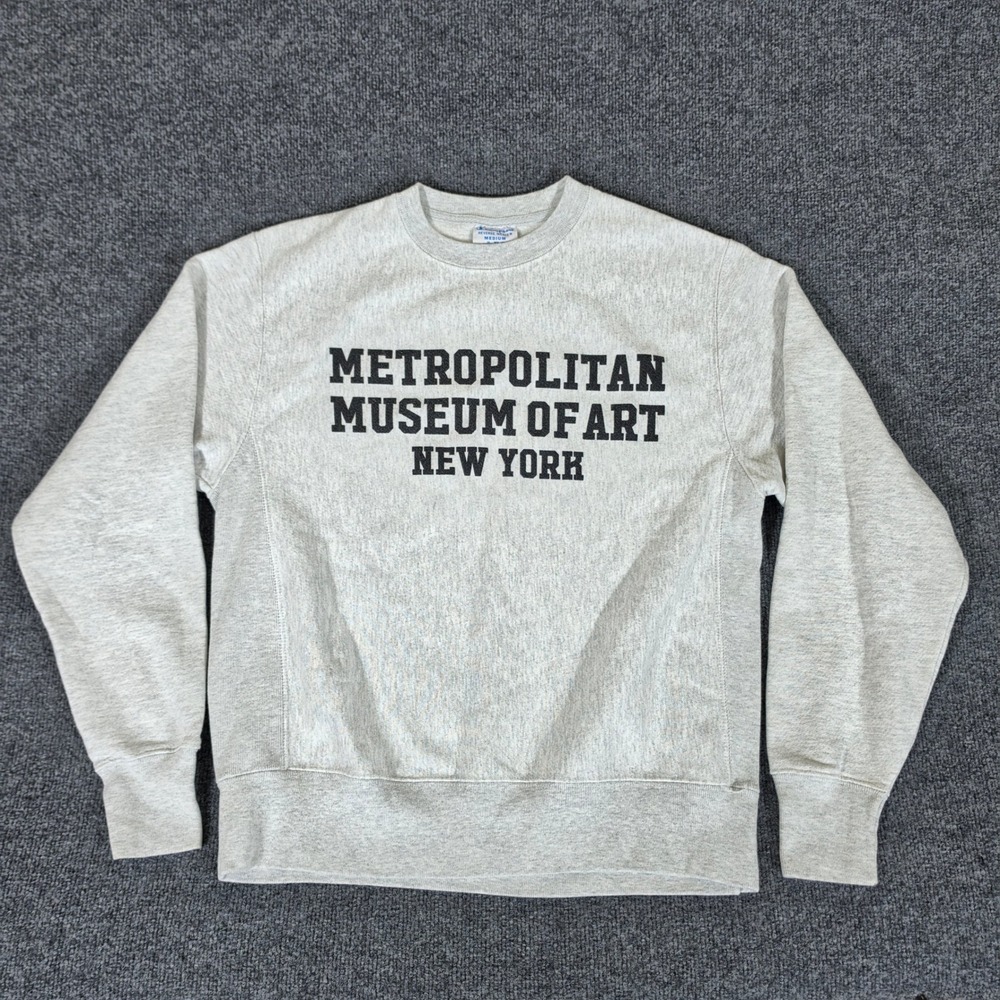 Champion Reverse Weave Metropolitan Museum of Art MET Crewneck Sweatshirt Gray M